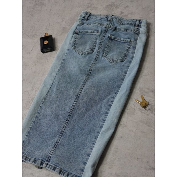 Suzy Lightwash Denim Long Skirt - Picture 3 of 4